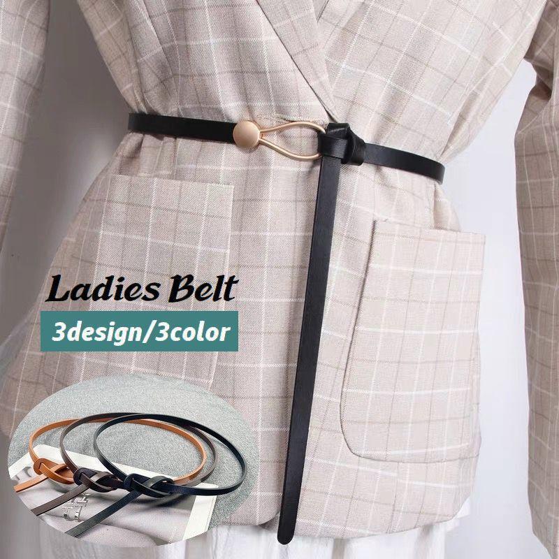 細ベルト 穴なし ファッションベルト レディース 女性用 ウエストマーク 細め スリム レザー調 フェイクレザー 婦人用 ファッション雑貨 カジュアル