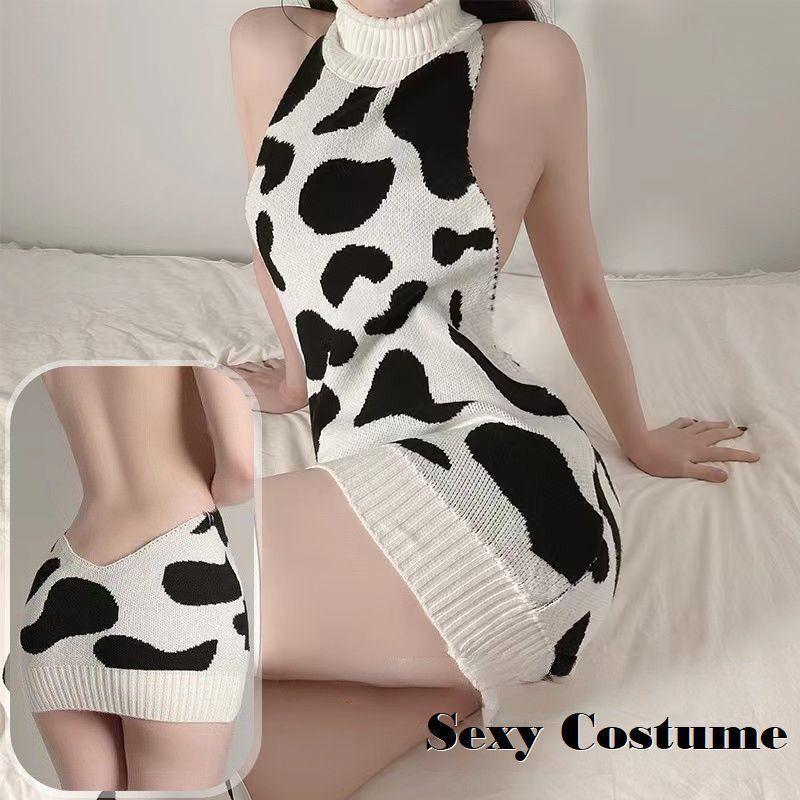 衣装 レディース ミニワンピース ニット アニマルモチーフ ランジェリー コスチューム タートルネック ..