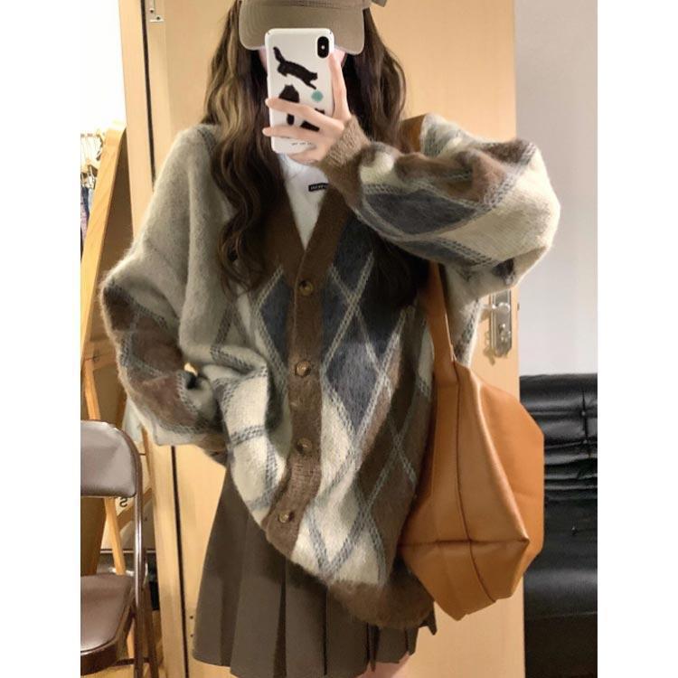 カーディガン レディース 長袖 トップス 春 夏 秋 ニットカーディガン ニットカーデ 大きめ 大きいサイズ ゆったり 羽織 ボリューム袖 無地 オフ