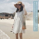 春 夏 レースワンピ 夏 レディース 半袖ワンピース 体型カバー ミニ丈ワンピース Aライン ワンピース Vネック サマーワンピース 白 ショートワンピ(4)