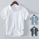 ストライプシャツ メンズ 開襟シャツ 夏服 白シャツ カジュアルシャツ トップス 半袖シャツ メンズシャツ 夏 サマー 2025