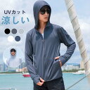 ラッシュガード メンズ UVカット カーディガン パーカー 吸水速乾 ラッシュパーカー 紫外線カット 薄手 長袖 透けない フード付き 冷感(4)