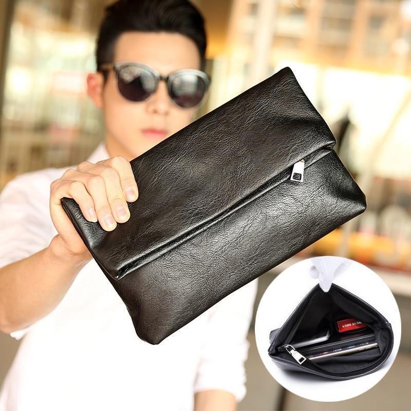 クラッチバッグ セカンドバッグ メンズ PUレザー カバン ブラック 無地 軽量 シンプル カジュアル ビジ..