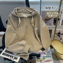 パーカー レディース 韓国 オーバーサイズ 秋冬 チュニック 前開き ゆったり ジップアップ アウター 羽織り 長袖 フード カジュアル スポーツ