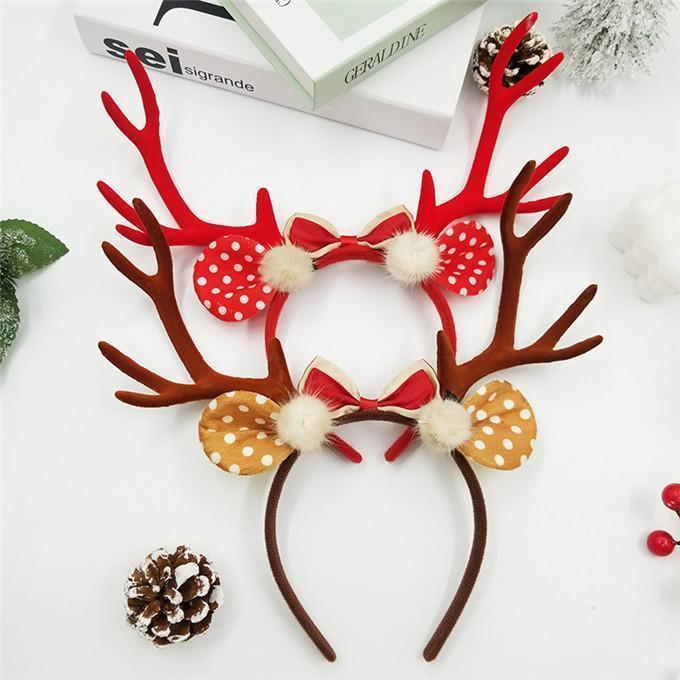 クリスマス カチューシャ 大人 ヘアバンド レディース コスチューム リスマス仮装 リボン ドット柄 鹿..