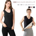 タンクトップ あったかインナー ウール インナーシャツ キルティング 中綿 ノースリーブ アンダーシャツ メンズ レディース Vネック 厚手 蓄熱 保