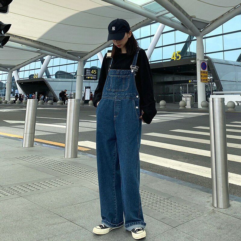 千陽ストアのパンツ デニムサロペット レディース オーバーオール メージオーバーオール デニム ジーンズ パンツ ゆったり 春 夏 秋｜アングル2