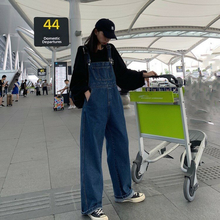 千陽ストアのパンツ デニムサロペット レディース オーバーオール メージオーバーオール デニム ジーンズ パンツ ゆったり 春 夏 秋｜アングル3