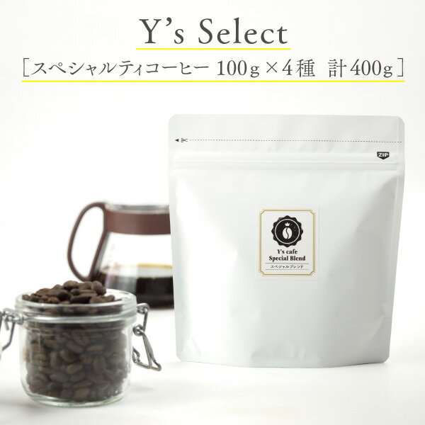 ワイズセレクト 100g×4種 計400g ワイズカフェのスペシャルティコーヒー豆 全12種類の中から自由に選べる 自家焙煎のコーヒー豆お試しセット 深煎り メール便 送料無料