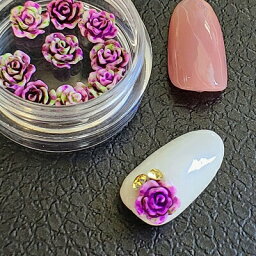 【6mm/10個】 ネイルパーツ ネイルアート アクリルフラワー 小さな薔薇 ローズ スタッズ ジェルネイル