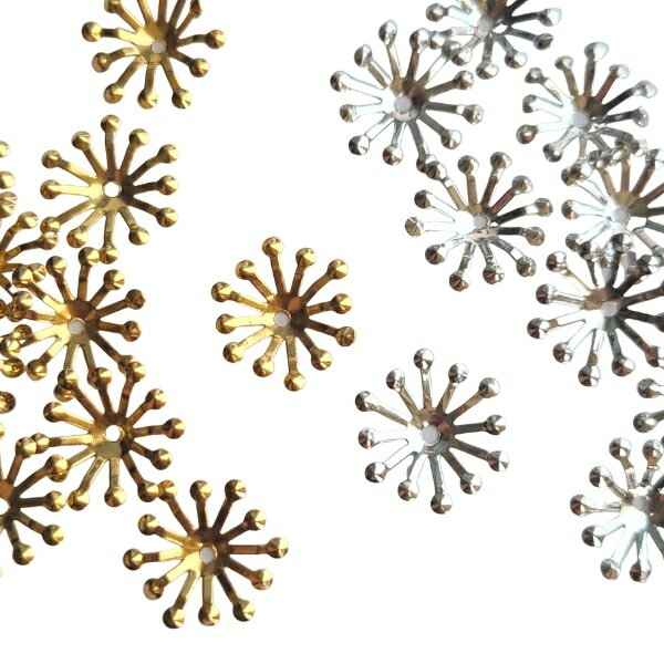 【 9g 40個 】 花芯 ビーズキャップ 座金 アクセサリー ピアス ハンドメイド おしべ 花 花素材 花材料 ハンドメイド素材 フラワーパーツ メタルパーツ 金具