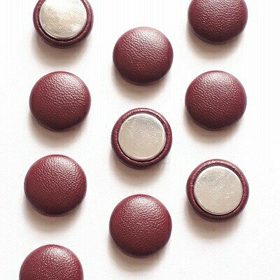 最大20%OFF 【 4個 】 15mmレザー調 合皮くるみカボション エンジ色 レザー調カボション 合成皮革 皮 貼付 カボション パーツくるみボタン 布 ハンドメイド アクセサリー ピアス ハンドメイド