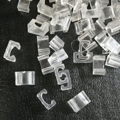 【10％OFF！＆クーポン利用で店内最大20％OFF】ポニーテールホルダー ボタン足 ボタン ヘアゴム 20個 【 クリア 透明 】 四角 長方形 6.5mm カボション 貼り付け ホール カン付け 接続金具 連結