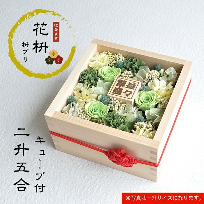 【花枡】 枡プリ 二升五合 キューブ付　萌黄（もえぎ）