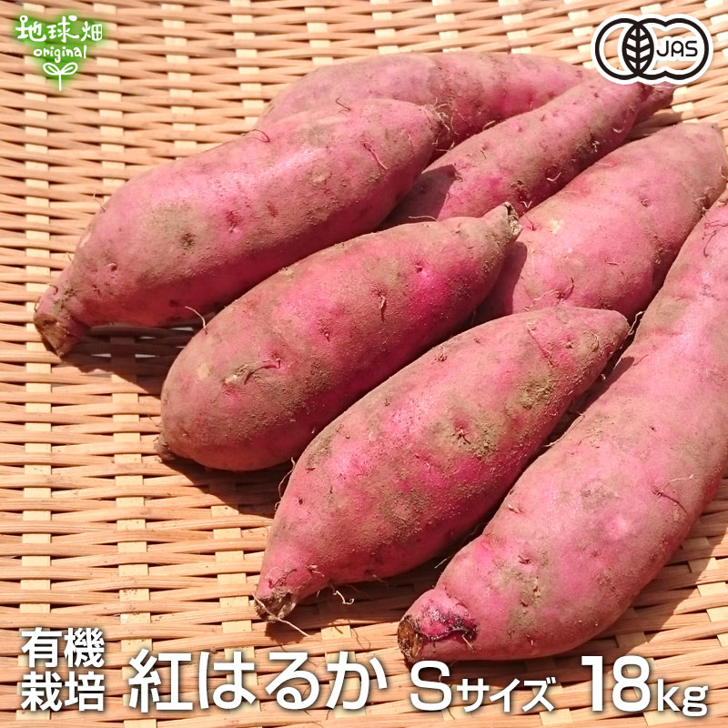 紅はるか S 18kg 有機栽培 鹿児島県産 宮崎県産 土付き さつまいも 薩摩芋 サツマイモ からいも べにはるか 国産 離乳食 100g未満のちびっこサイズ 2025年産 令和7年度産