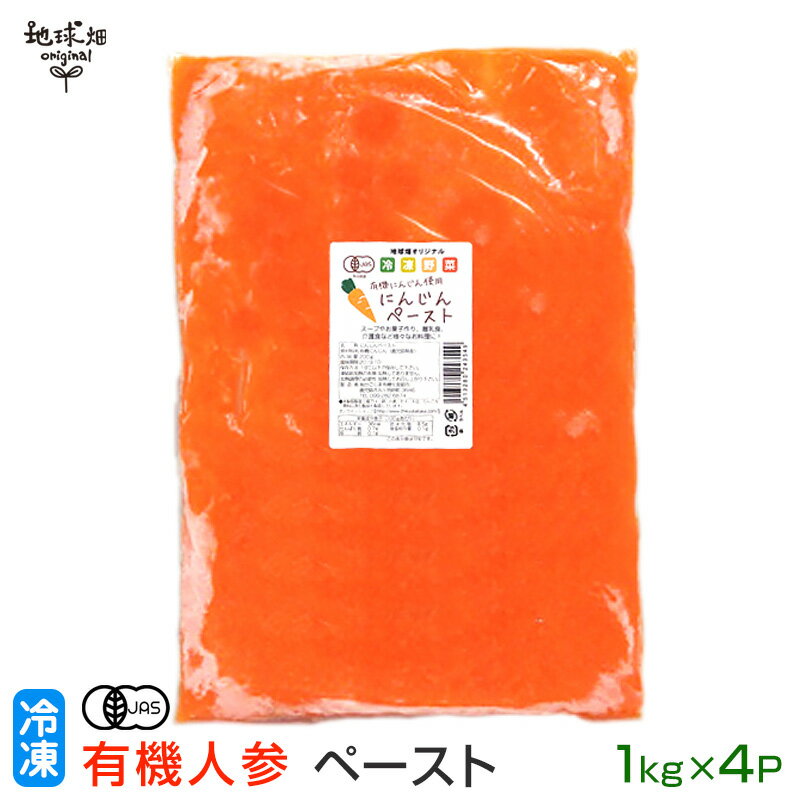 有機人参ペースト 1kg×4p 冷凍 鹿児島県産 宮崎県産 人参 国産 無農薬 無添加 野菜ペースト 離乳食 介..