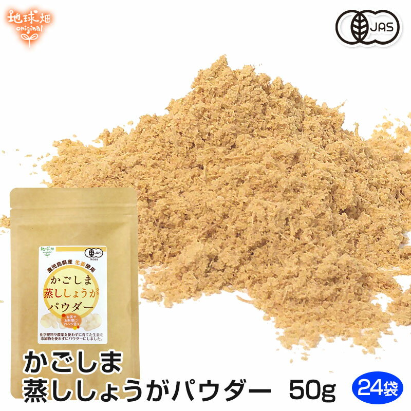 【6/4～6/11】かごしま蒸ししょうがパウダー 50g×24p 有機生姜使用 有機JAS 生姜パウダー 農薬・化学肥料不使用 無添加 粉末 鹿児島県産 ジンジャー ショウガ まとめ買い 業務用 楽天スーパーSALE