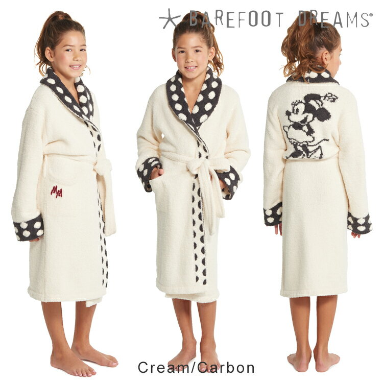 Barefooot Dreams �٥��եåȥɥ꡼�ॹ �����������å� ���饷�å� �ǥ����ˡ� �ߥå��� �ߥˡ� �桼�� ������ CC Youth Mickey & Minnie Mouse Robe Cream/Carbon D101
