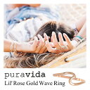 Pura Vida v B_ O Lil Wave Mini Wave Ring w Silver/Gold X^[OVo[ 925@[YS[hR[eBO fB[X Y ANZT T[tB t@bV
