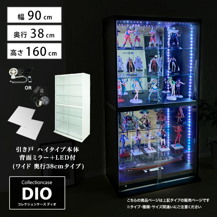 福袋] 地球家具 コレクションラック DIO ディオ 引き戸 ワイド ハイ