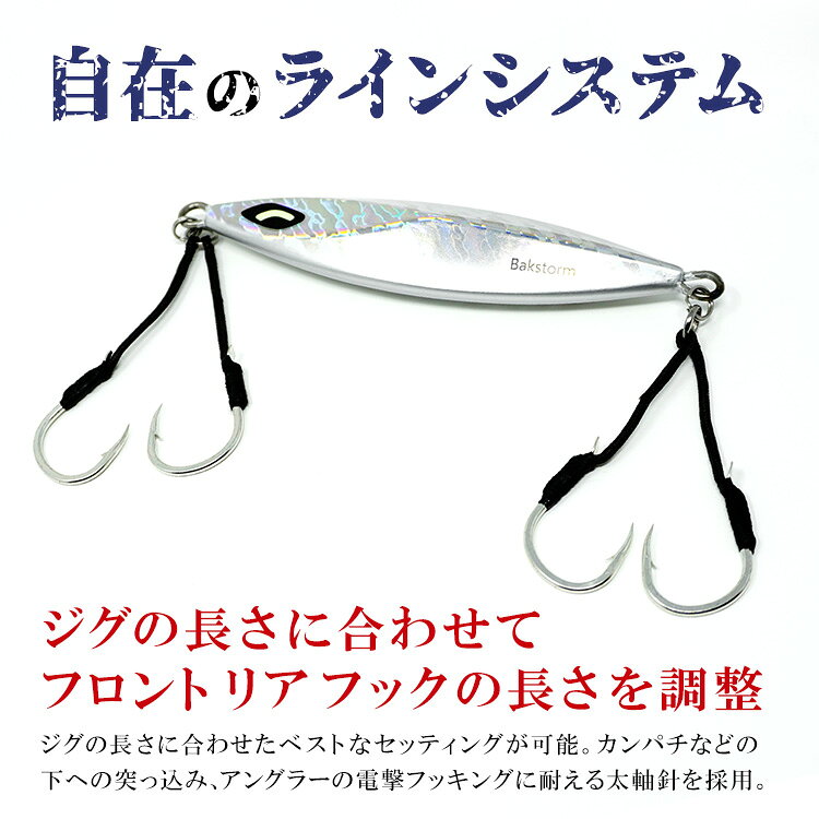 ハイクオリティダブルフック 2本入り フロント リア アシストフック ジギング 青物 ヒラメ マゴチ サゴシ タチウオ ロックフィッシュ 釣果 釣り具 BAKSTORM バクスト chikyukagu-10033425 地球家具 サンプル画像3