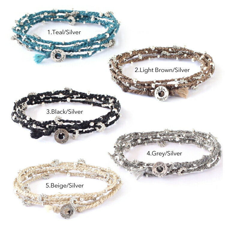 wakami ブレスレット メンズ 【国内発送 送料無料】 Wakami ワカミ ブレスレット Life Is…Wrap Bracelet アンクレット メンズ レディース ペア ビーズ パーツ アクセサリー