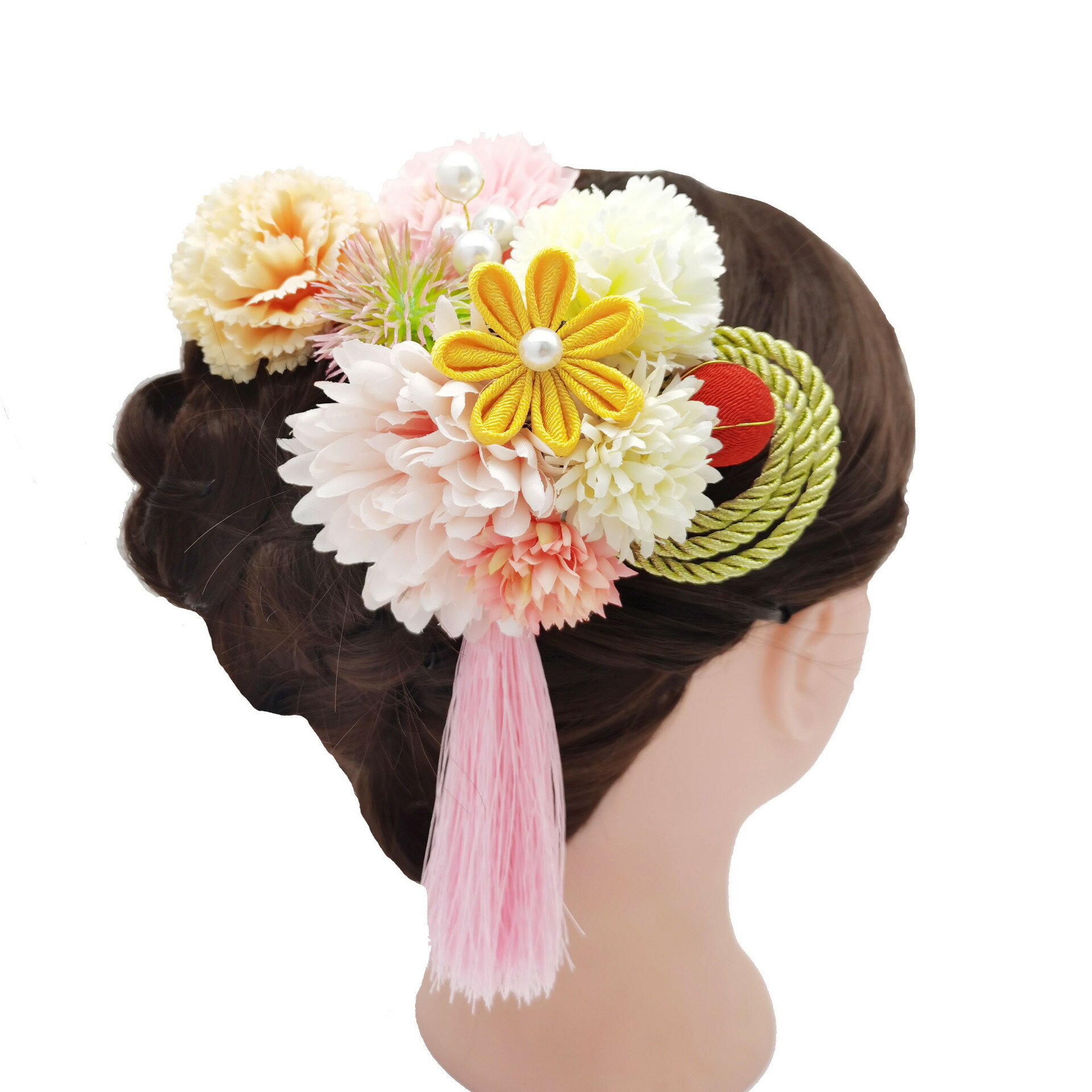 髪飾り 卒業式 髪かざり 花 造花 豪華 デラックス ヘアクリップ Uピン式 3点セット ヘアアクセサリー 着物 袴 卒業式 結婚式 前撮り 祭..