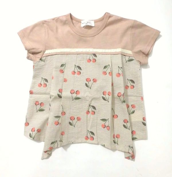 【SALE セール 30%OFF】WILL MERY will mery ウィルメリーチェリー柄切替Tシャツ44808　