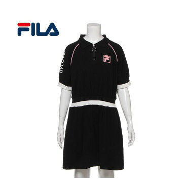 (SALE30%OFF)(20ss)バイ ラビット(by LOVEiT)【FILAコラボ】 ハーフジップリブラインワンピース-1372【140cm|150cm|160cm】【宅配便】