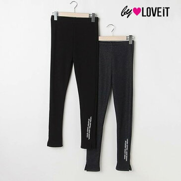 (20%OFF SALE)(21aw)バイ ラビット(by LOVEiT) 脇スリットレギンス(裏シャギー)-4456【140cm|150cm|160cm】【宅配便】