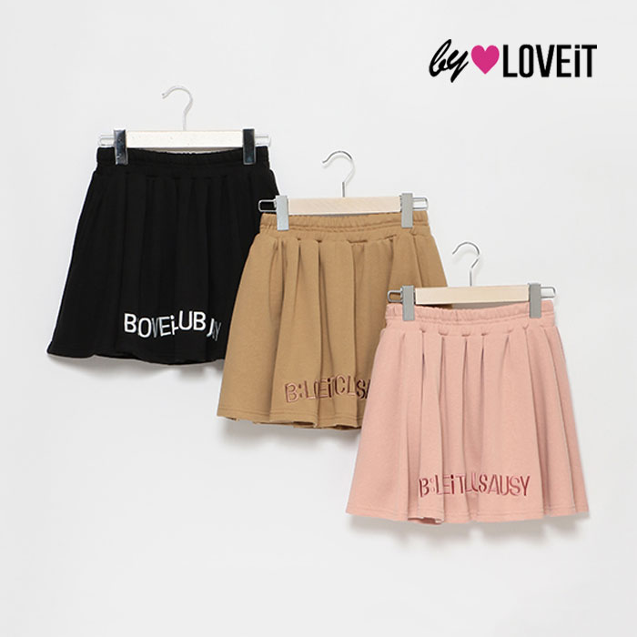 (23aw)バイ ラビット(by LOVEiT)立体ロゴ刺しゅうフレアスカパン-3130【140cm|150cm|160cm】【宅配便】
