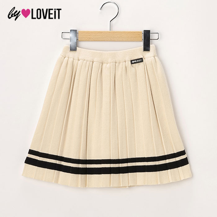 (23aw)バイ ラビット(by LOVEiT)裾ラインニットプリーツスカート-4121【140cm|150cm|160cm】【宅配便】