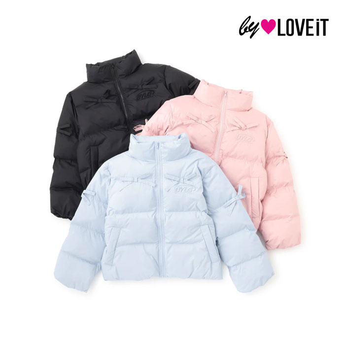 (10%OFF)(25aw)バイ ラビット(by LOVEiT) リボンタフタフェイクダウンJK-4370【150cm-160cm】【宅配便】