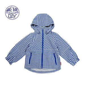 【春】makeyourday(メイクユアデイ)(フィクスラボ)ギンガムパーカー-0123【90cm〜140cm】【メール便OK】