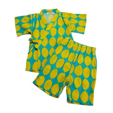 (SALE 30%OFF)【夏】make your day(メイクユアデイ) レモン柄甚平-0425【80cm〜140cm】【メール便OK】(フィクスラボ)