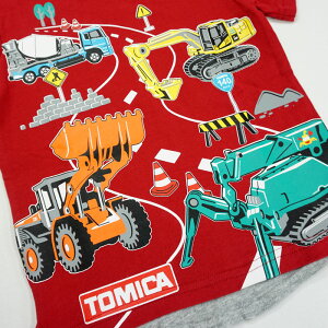 kladskap(クレードスコープ)トミカ働く車集合半袖Tシャツ-1229【100cm|110cm|120cm】【メール便OK】
