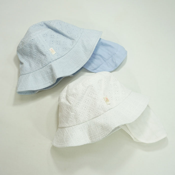 KPDECO(ケーピーデコ)綿レース日よけ付き帽子-8475【M/L】（51-56cm）【メール便OK】KP(ニットプランナー)