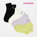 (2023AW)ラブトキシック(LOVETOXIC)サークル刺しゅうクルブシ丈ソックス-3514 (20-25cm)【メール便OK】