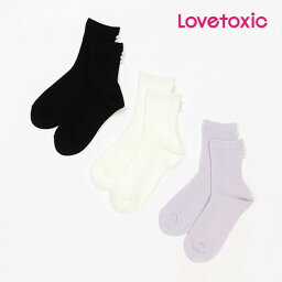 (2023AW)ラブトキシック（LOVETOXIC）バックパール風クルーソックス-3540 (20-25cm)【メール便OK】