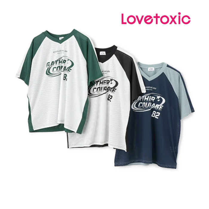 (SALE)(2025ss)ラブトキシック（LOVETOXIC）ルーズメッシュゲームT-1215【140-160cm】【メール便発送可】