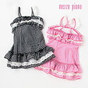 (SALE30%OFF)(22ss)mezzo piano (メゾピアノ)ギンガムレースフリルワンピース水着【SWIM】-2602【110cm|120cm|13...