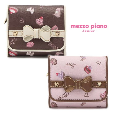 mezzopiano junior(メゾピアノジュニア)スイーツ柄リボンフェイクレザー財布-3403【F】【宅配便】