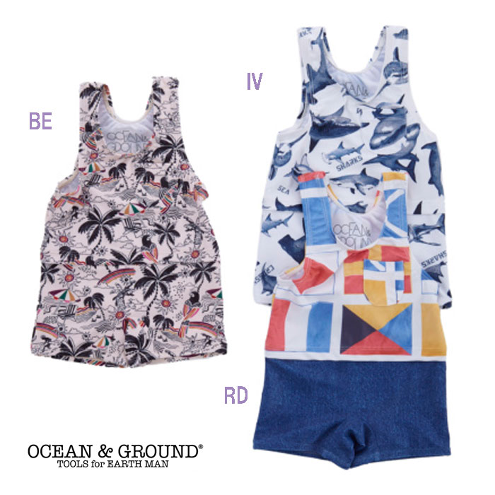 オーシャンアンドグラウンド ベビー服 (30％OFF)OCEAN＆GROUND （オーシャンアンドグラウンド）ベビーBOY'Sグレコ水着-2801【80-90cm】【メール便OK】