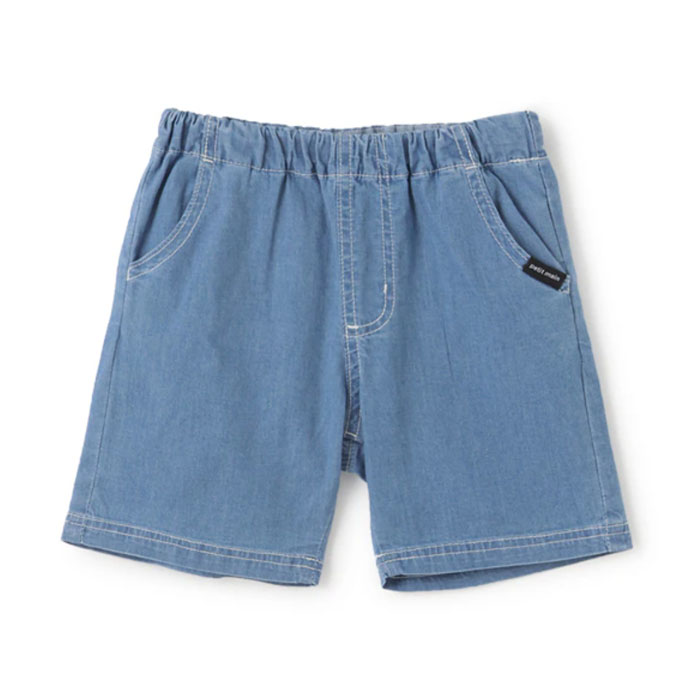 (SALE)(25ss)petit main （プティマイン）ストレッチデニムハーフパンツ-2121（90-130cm）【メール便OK】