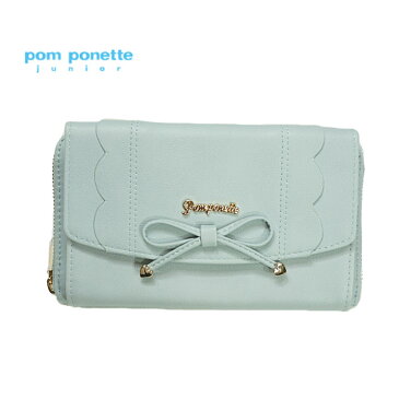 【SALE30%OFF】pom ponette junior(ポンポネットジュニア)スカラップリボン長財布-3403【F】【宅配便】
