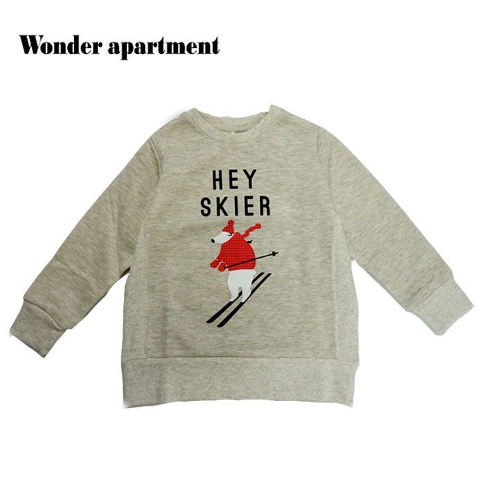 (SALE 30％OFF)Wonder apartment（ワンダーアパートメント）裏毛スキーくまトレーナー7095【90cm|100cm|110cm|120cm】【宅配便】