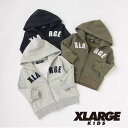 (SALE30％OFF)(21ss)XLARGE KIDS(エクストララージ キッズ)アーチロゴ裏シャギージップパーカ-4209【120cm-140cm】【宅配便】