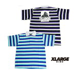 (30％OFF)(23ss)XLARGE KIDS(エクストララージ キッズ)【限定】マルチボーダーポロシャツ-2216【130cm-140cm】【メール便OK】