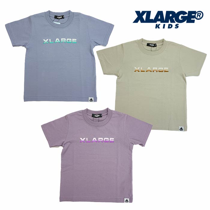 (SALE 30％OFF)(20ss)XLARGE KIDS(エクストララージ キッズ)グラディエーション刺しゅう入り半袖Tシャツ-2213【110cm 120cm 130cm 140cm】【メール便OK】