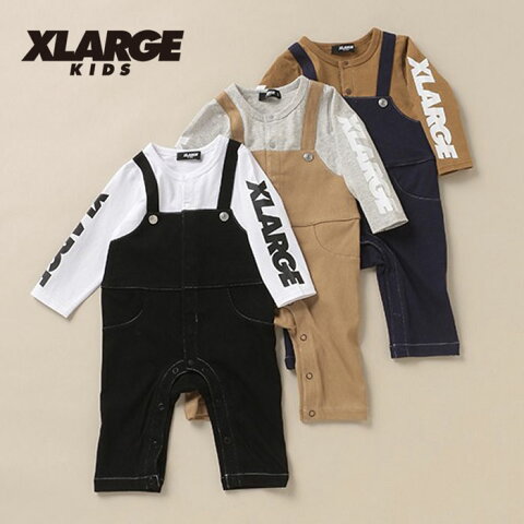 (SALE30％OFF)(20aw)XLARGE KIDS(エクストララージ キッズ)OGゴリラオーバーオール風ロンパース-3504【80cm】【メール便OK】